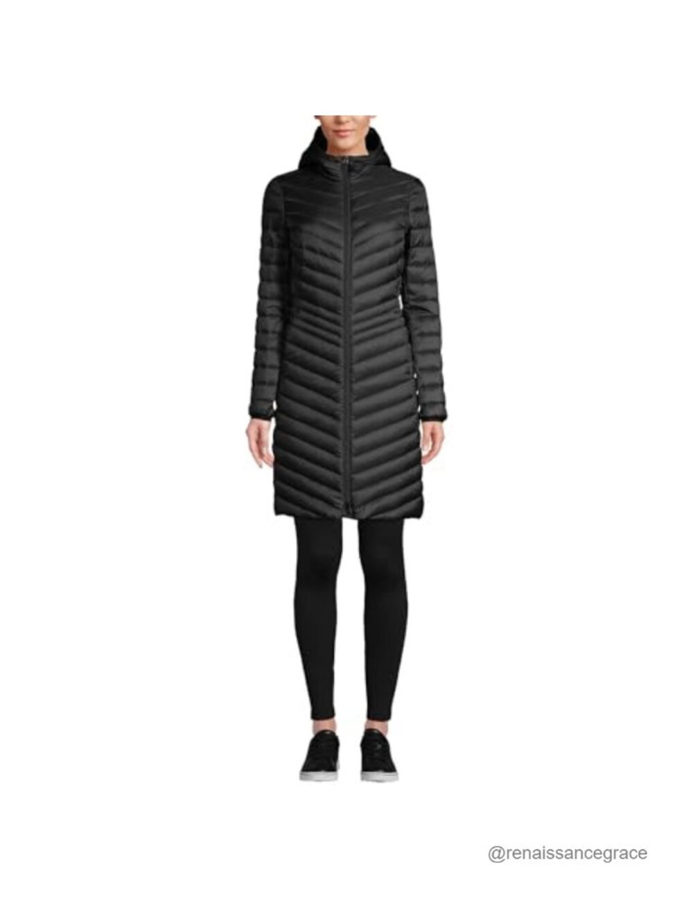 Ultralight Packable Long Down Coat 800 Fill Nylon Hooded Quilted